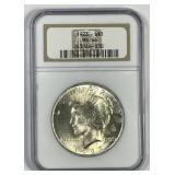 1923 Peace Silver $1 NGC MS64
