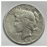 1924-S Peace Silver $1 Very Good VG