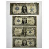 Four Different Series $1 Silver Certificates