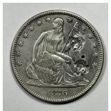 1876 Seated Liberty Silver Half XF details