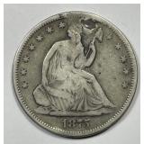 1875-S Seated Liberty Silver Half fine details