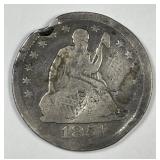 1851-O Seated Liberty Silver Quarter G details