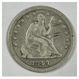 1844 Seated Liberty Silver Quarter Fine details