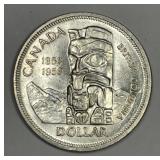 CANADA: 1958 Silver Dollar Totem Pole BU