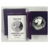 1992 Proof American Silver Eagle w/ Box & COA