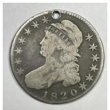 1820 Capped Bust Silver Half Good G details