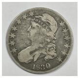 1830 Capped Bust Silver Half Good G