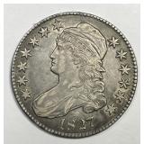 1827 Capped Bust Silver Half Choice Extra Fine XF+
