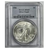 1986 Silver American Eagle PCGS MS69