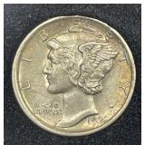 1920-S Mercury Silver Dime About Uncirculated AU