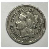 1866 Three Cent Nickel 3cN Fine F