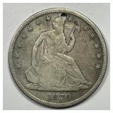 1870-S Seated Liberty Silver Half Fine details