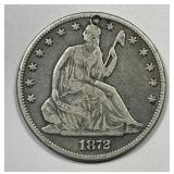 1872 Seated Liberty Half Fine details
