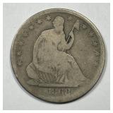 1868-S Seated Liberty Silver Half About Good AG