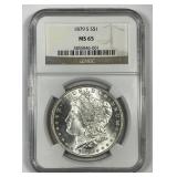 1879-S Morgan Silver $1 Gem BU NGC MS65