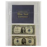"Blue Seal" Currency Pair $1 & $5 Silver Certs