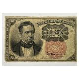 1874-75 5th Issue 10 Cent Fractional Very Good VG