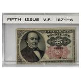 1874-76 5th Issue 25-Cent Fractional VF