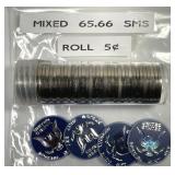 1965-1966 Jefferson Special Mint Set Nickel Roll