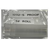 1992-S Jefferson Nickel Proof Roll