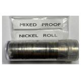 Jefferson Proof Nickel Mixed Date Roll