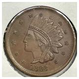 1863 Civil War Token Indian Head Not One Cent UNC