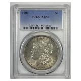 1900 Morgan Silver $1 PCGS AU58 Toned