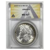 1904-O Morgan Silver $1 ANACS MS62