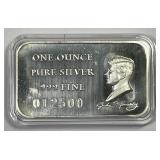 Vintage JFK Kennedy 1 oz Silver Bar