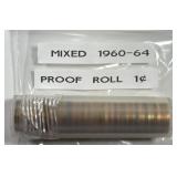 Roll of 50 Mixed Date Proof Lincoln Cents 1960-64