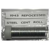 1943 Lincoln Steel Cent Reprocessed Roll