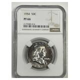 1954 Franklin Silver Proof Half NGC PF66