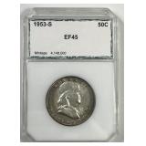 1953-S Franklin Silver Half Extra Fine PCI XF40