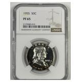 1955 Franklin Silver Proof Half NGC PF65