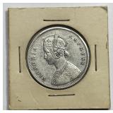 INDIA: 1877 Silver Rupee Empress Victoria