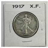 1917 Walking Liberty Silver Half Extra Fine XF