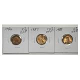 Three Dated Lincoln Cent Off Center ERRORS
