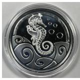 SAMOA: 2019 Silver 2 Tala Sea Horse 1 oz .999