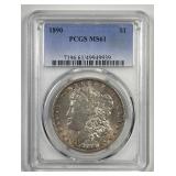 1890 Morgan Silver $1 PCGS MS61