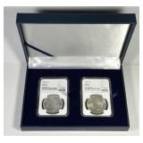 1885 Morgan & 1923 Peace Silver $1 Pair NGC MS63