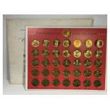 Complete Franklin Mint Presidential Bronze Set
