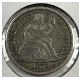 1873 Seated Liberty Silver Dime w/Arrows Very Fine