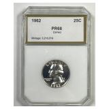 1962 Proof Washington Silver Quarter PCI PR68