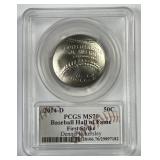 2014-D Baseball HOF Clad Half PCGS MS70