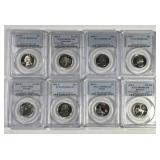 Lot of 8 Different PCGS Graded Proof & BU Quarters