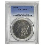 1880-S Morgan Silver $1 PCGS AU50