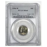 1996-W Roosevelt Dime West Point PCGS MS64