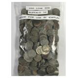 Bag Of 400 Low End Buffalo Nickels