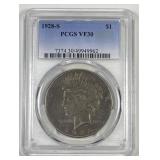1928-S Peace Silver $1 Very Fine PCGS VF30