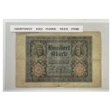 GERMANY: 1920 100 Mark Fine